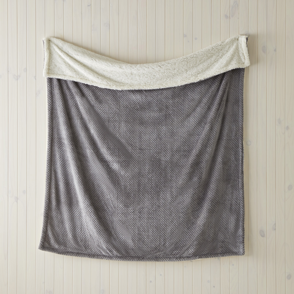 Honeycomb Large Grey Fleece Throw