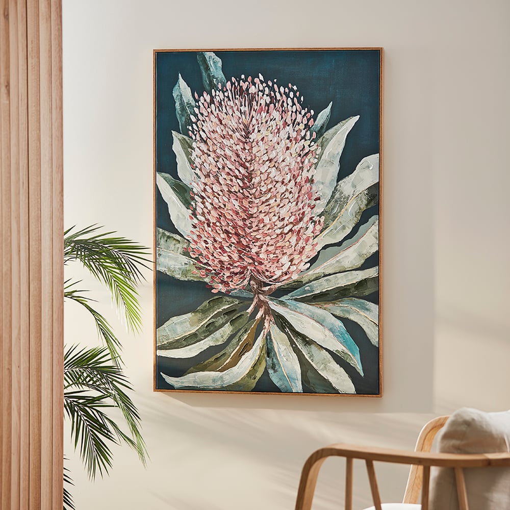 Kakadu Dark Sage Banksia Canvas | Adairs