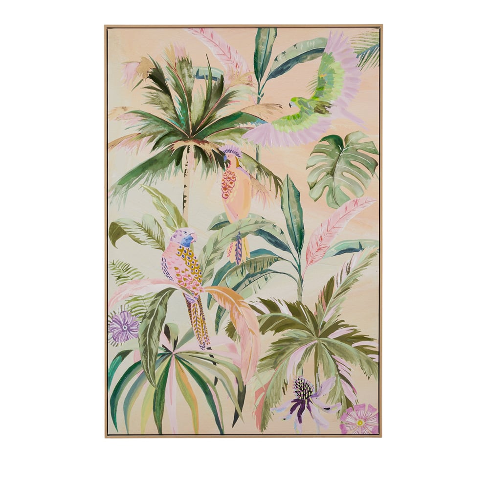 Rio Palm Large Green Portrait Canvas | Adairs