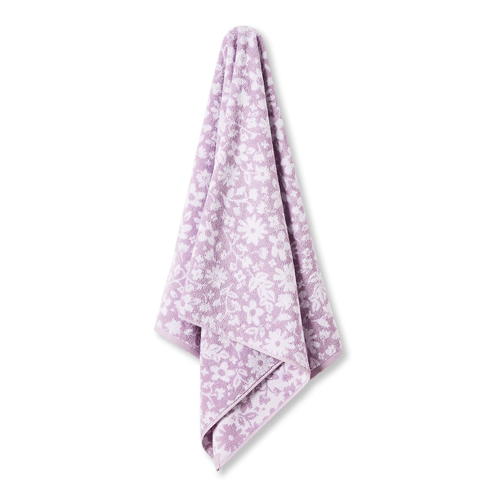 Purple floral bath online towels