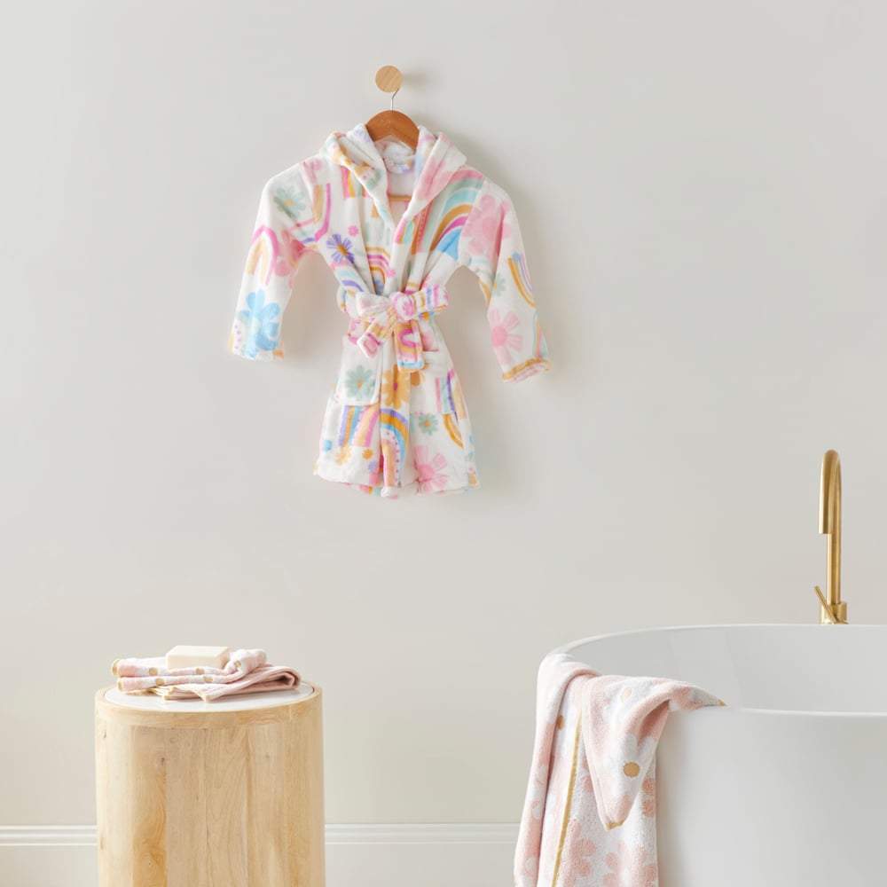 Kids Ultra Soft Sunshine Rainbows Pastel Dressing Gown Adairs