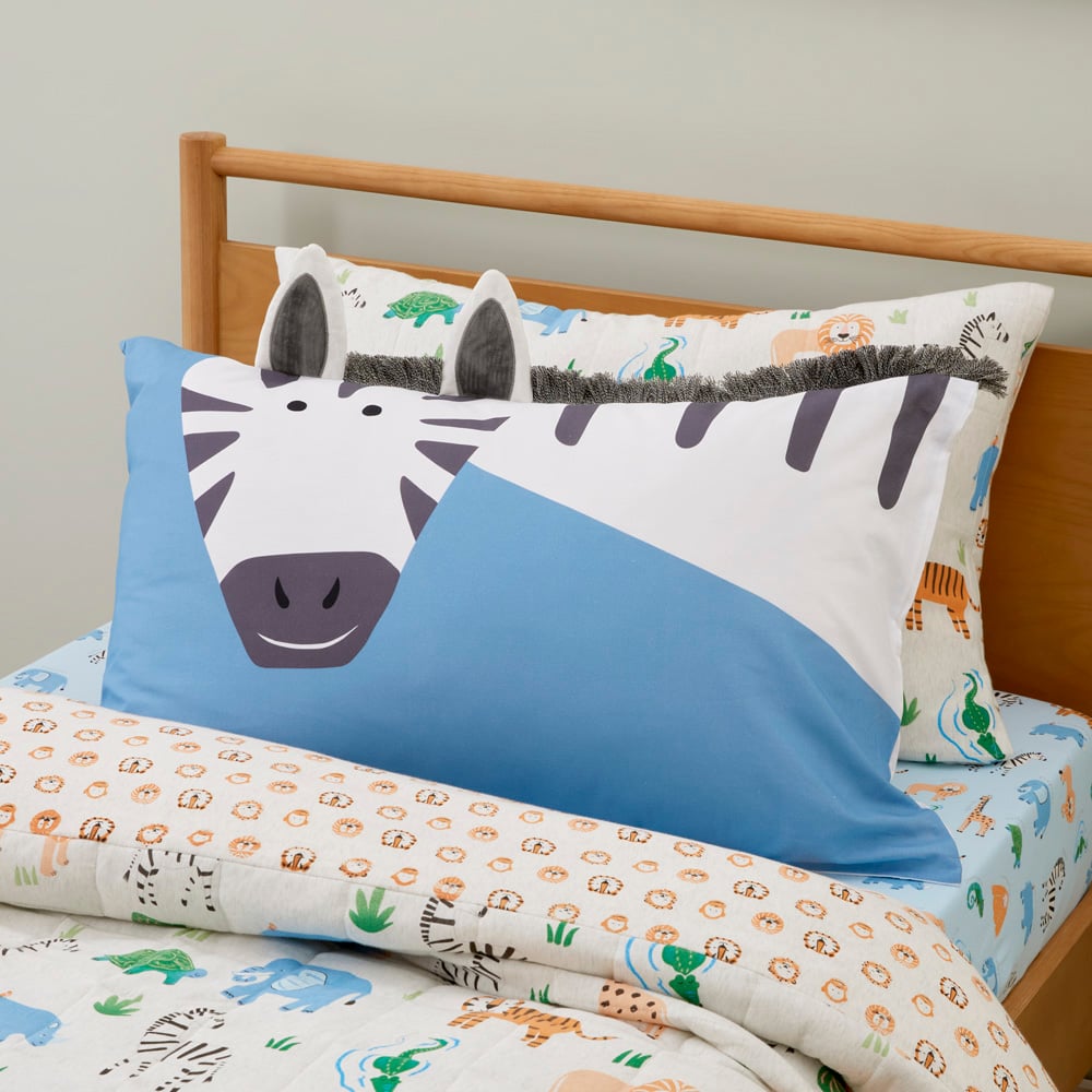 Adairs Kids - Zebra Animal Kids Pillowcase | Adairs