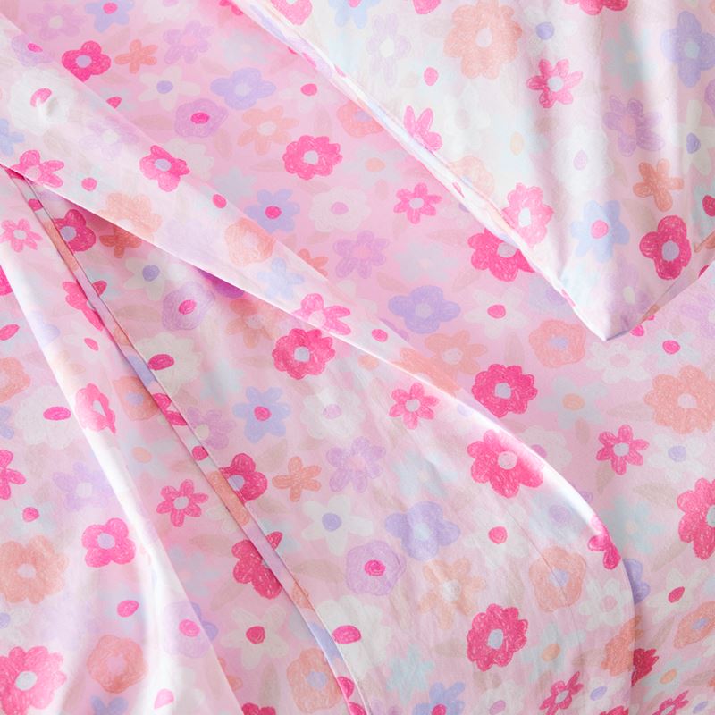 Adairs Kids - Stella Pink Floral Sheet Set | Adairs
