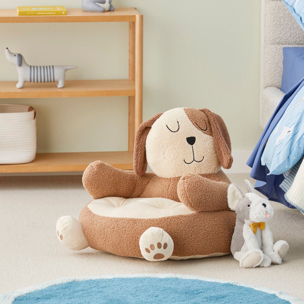 Adairs Kids Animal Tan Puppy Cuddle Chair Adairs