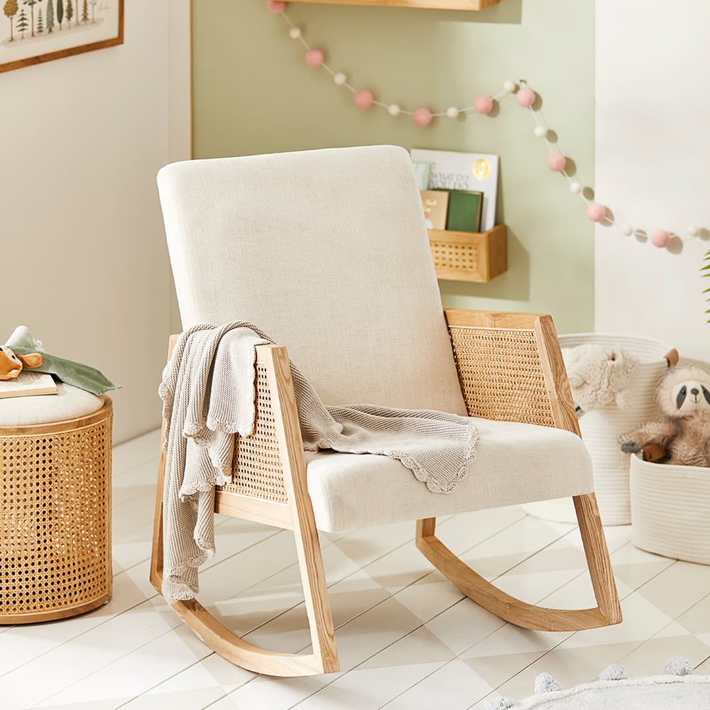 Natural wood rocking chair sales nursery