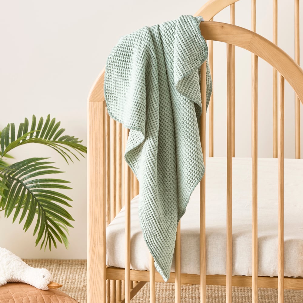 Adairs Baby Sydney Chenille Sage Baby Blanket Nursery Adairs