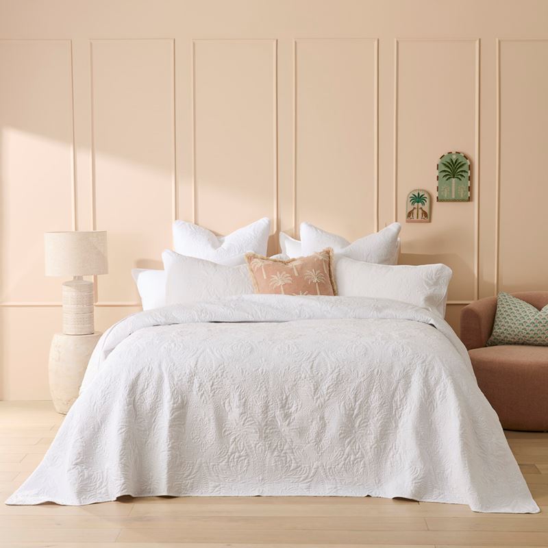 Belle White Quilted Coverlet Separates