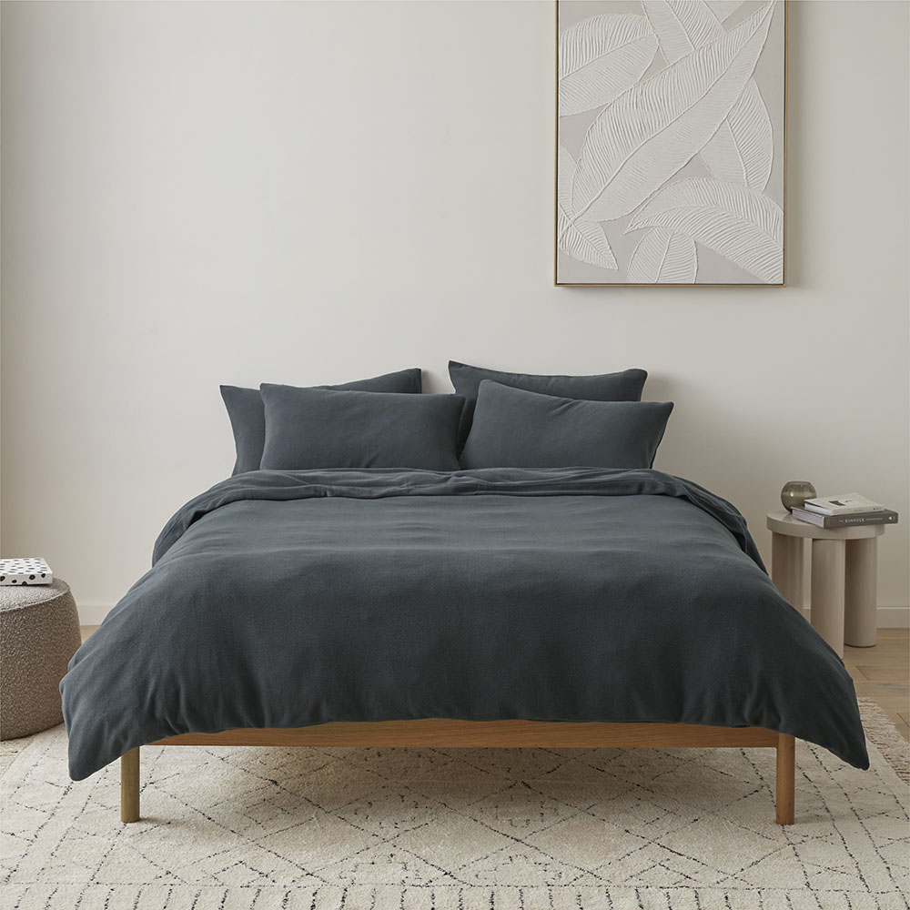 Cloud Charcoal Quilt Cover Set | Adairs