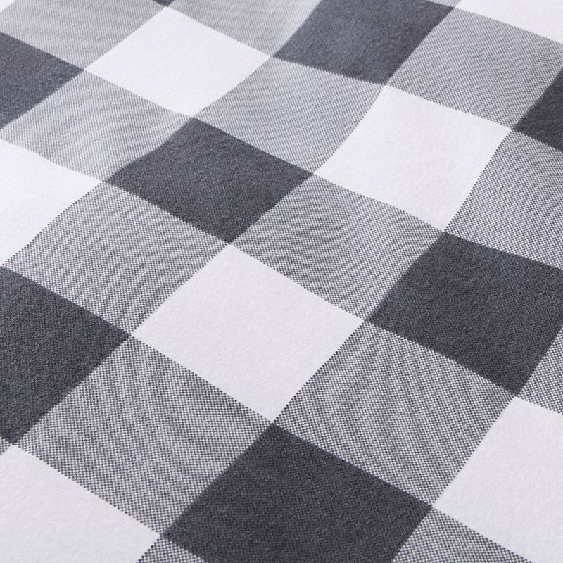 Flannelette Printed Charcoal Check Quilt Cover Set | Adairs