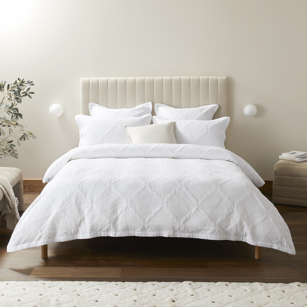 Peyton Off White Quilted Quilt Cover Separates Adairs