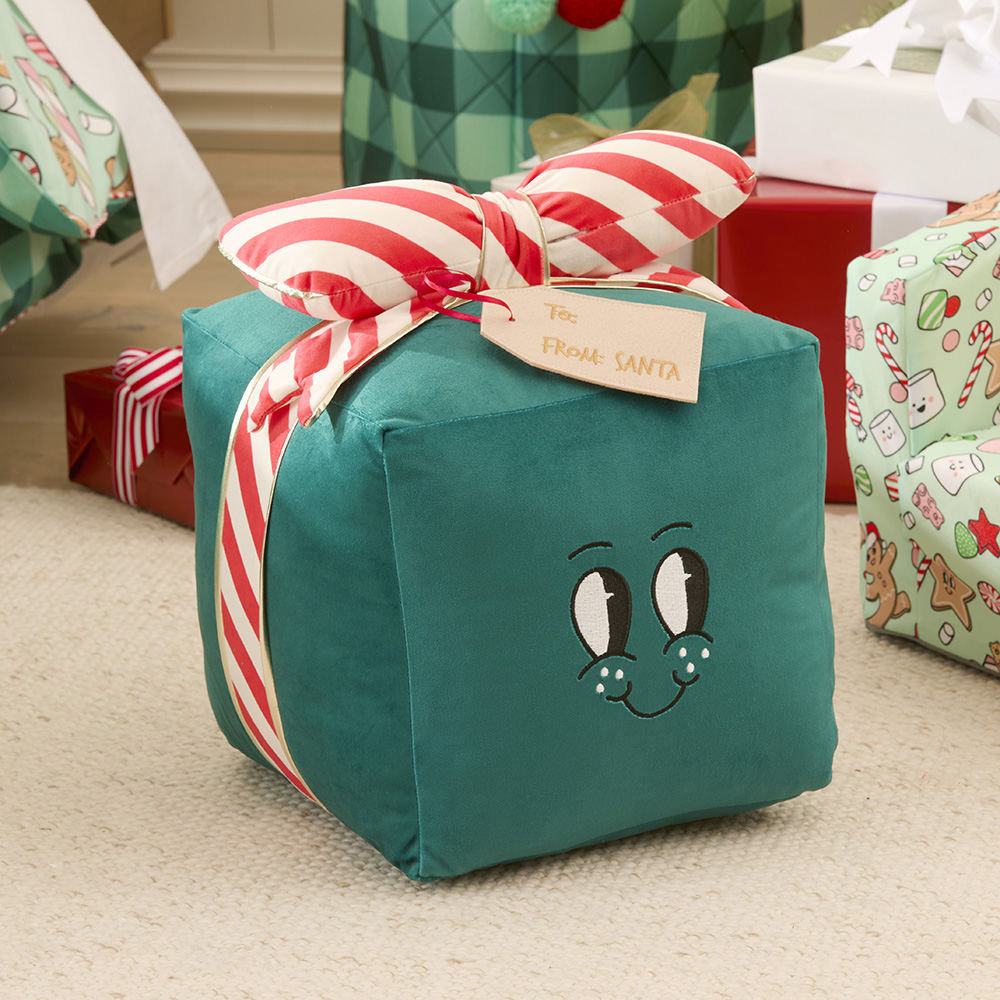 Adairs Kids Present Pal Green Christmas Cushion Adairs