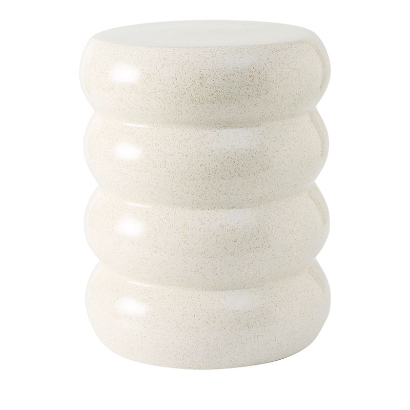 Ceramic Sand Ribbed Side Table