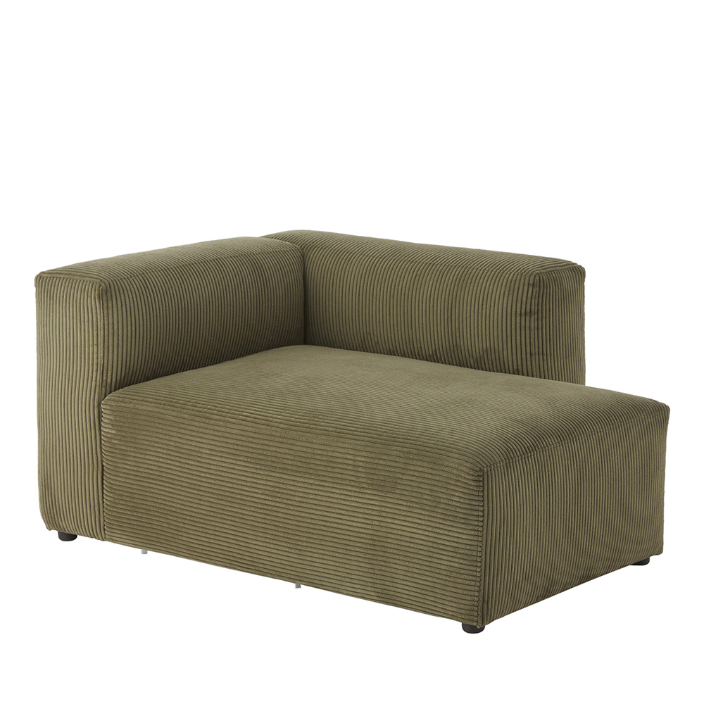 Tulsa Forest Corduroy Right Arm Facing Chaise Modular Lounge Chair Adairs