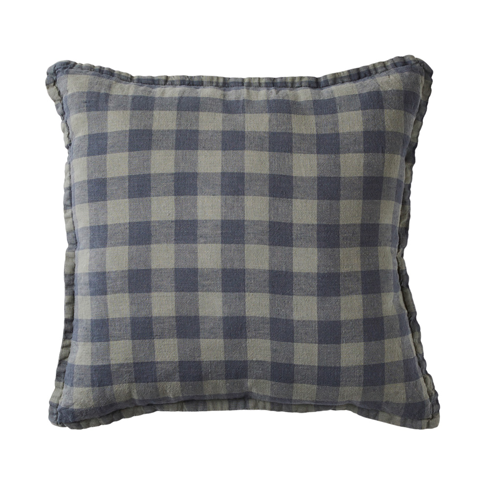 Teal check cheap cushions