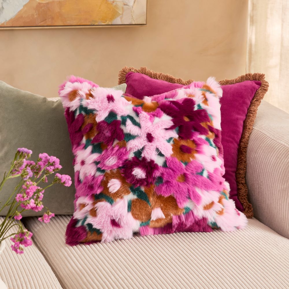 Purple floral pillow best sale