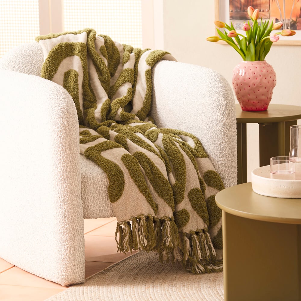 Olive green sofa throws sale