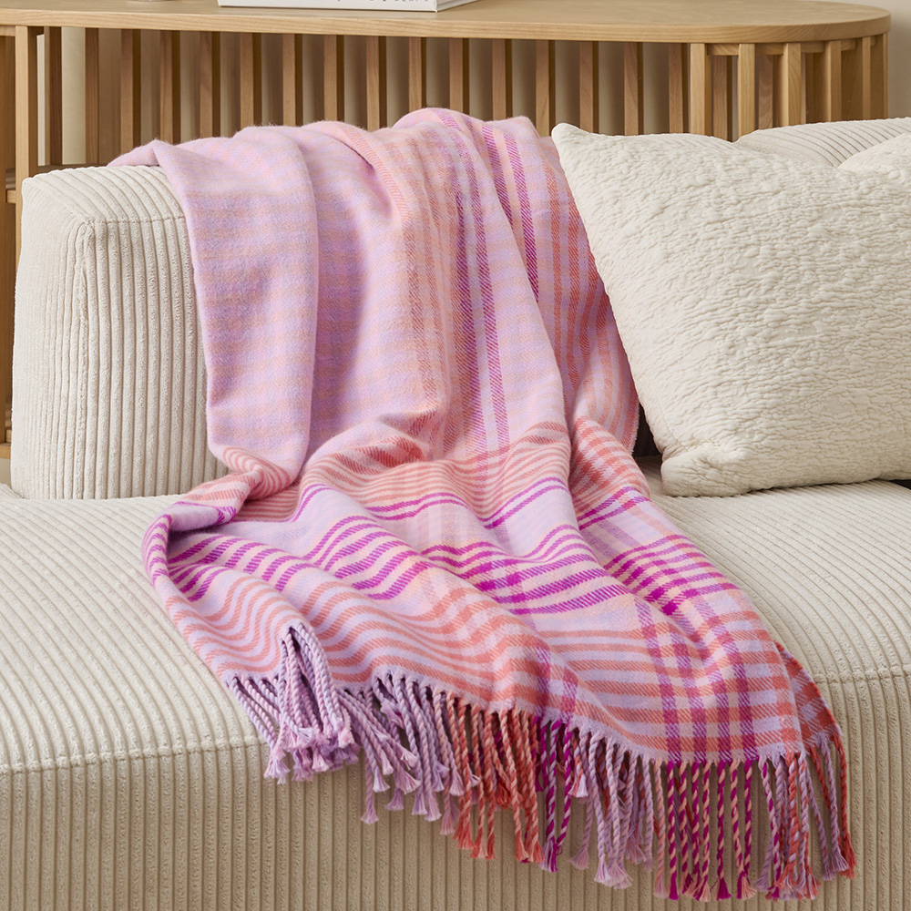 Alexia Berry Check Throw | Adairs