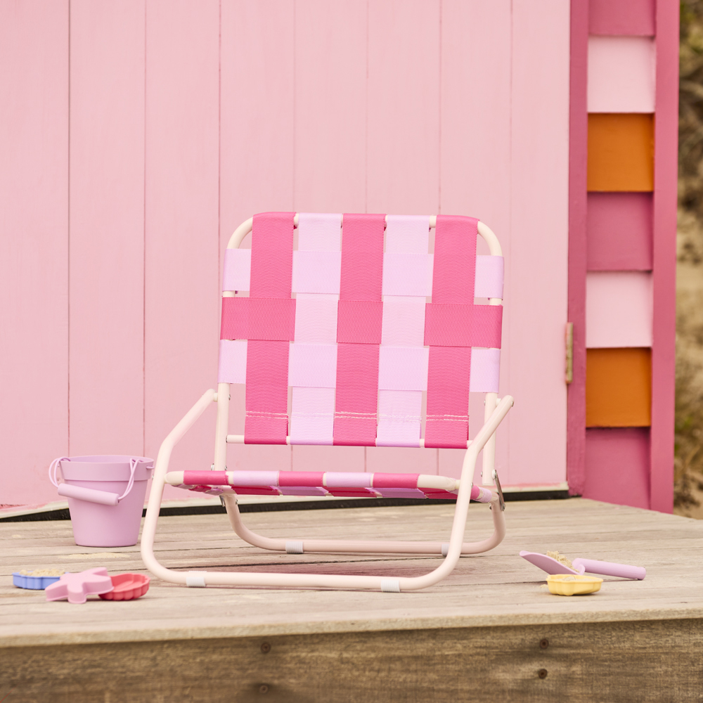 Adairs Kids Pinks Strap Woven Beach Chair Adairs