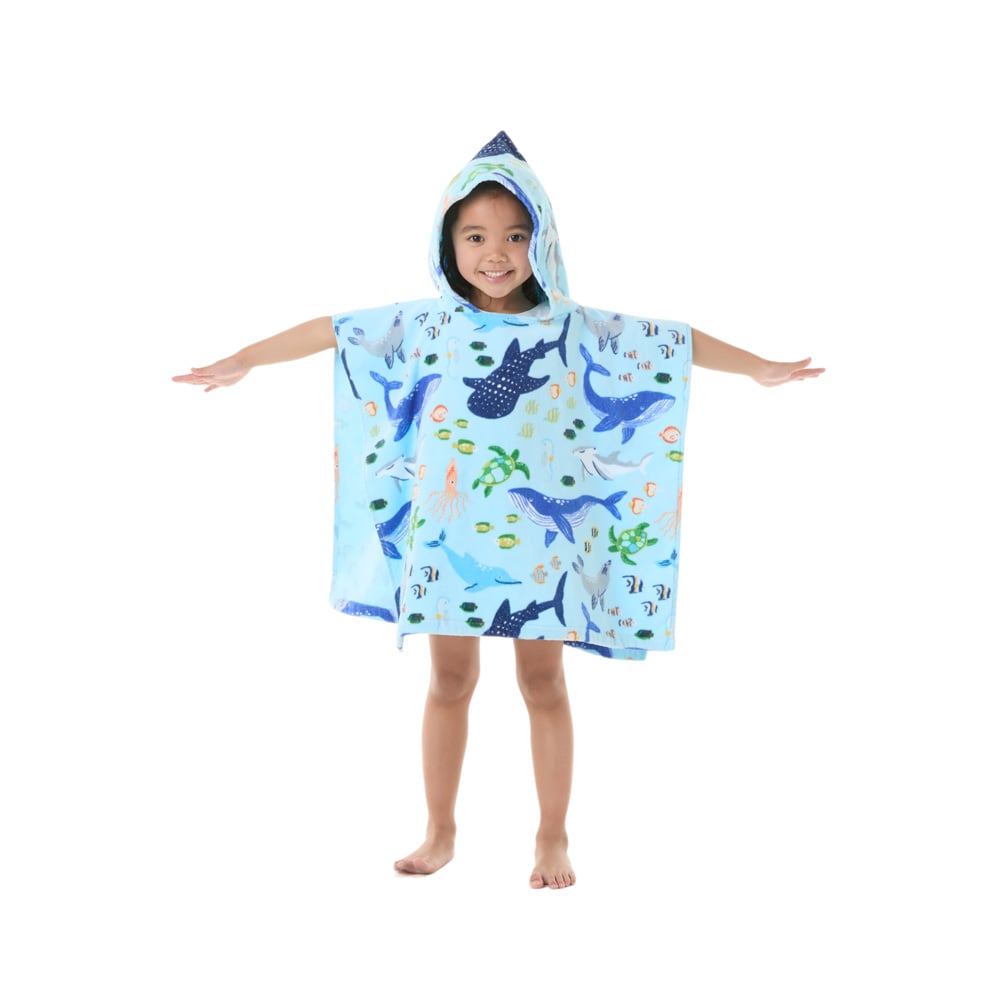 Adairs Kids - Ocean Wonder Hooded Beach Towel | Adairs