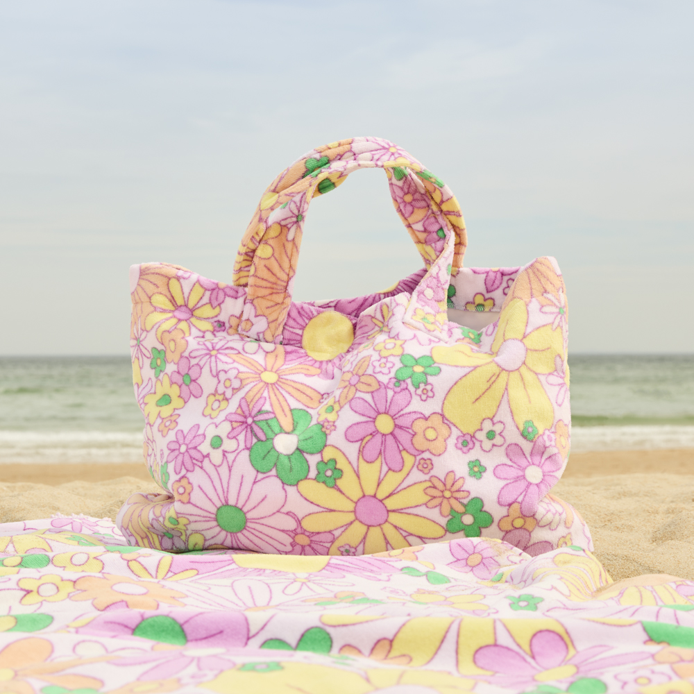 Adairs Kids Kids Beach Summer Floral Waterproof Lined Tote Bag Adairs