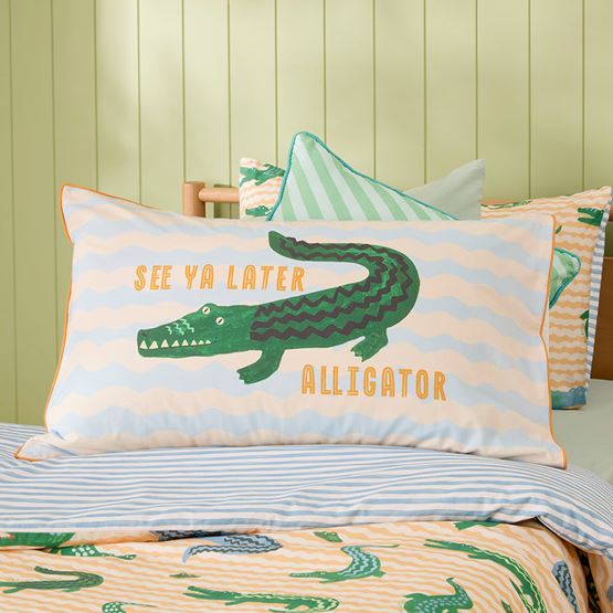 See Ya Later Alligator Kids Text Pillowcase