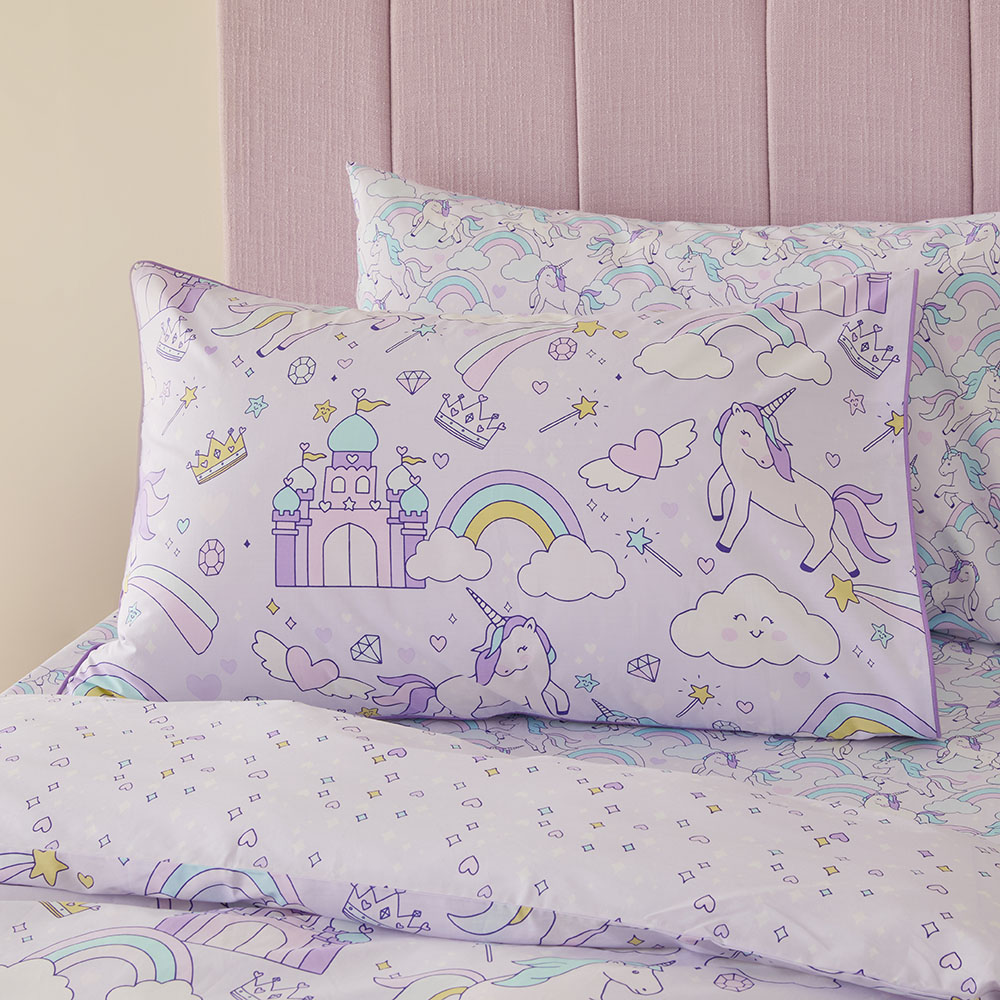 Adairs Kids Fantasy Unicorn Lilac Quilt Cover Set Adairs