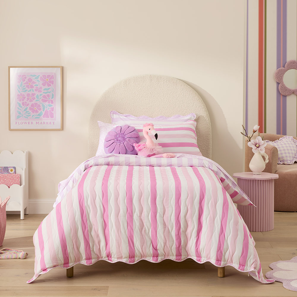 Kids striped bedding best sale