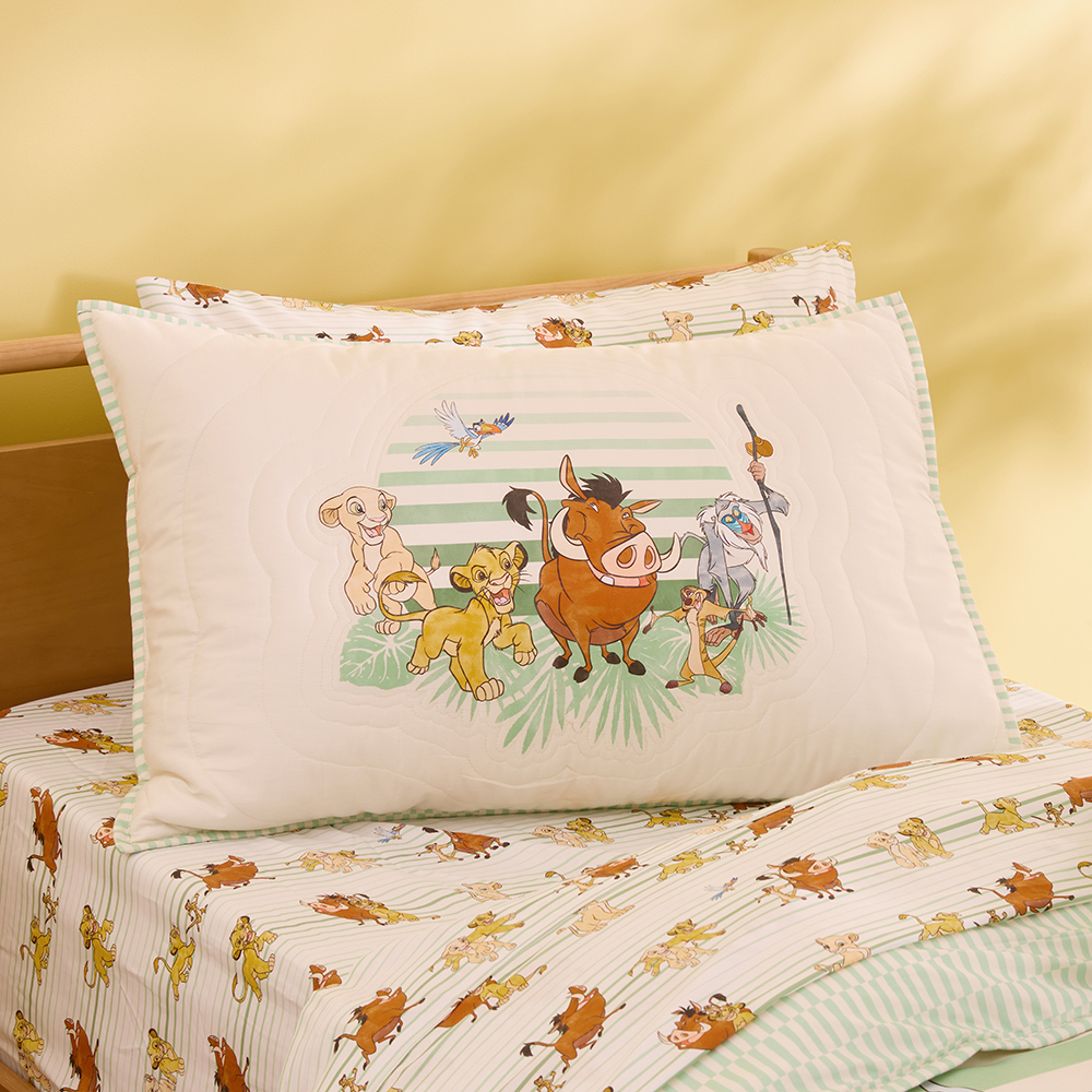 Adairs Kids Disney The Lion King Natural Cot Quilted Quilt Cover Set Adairs