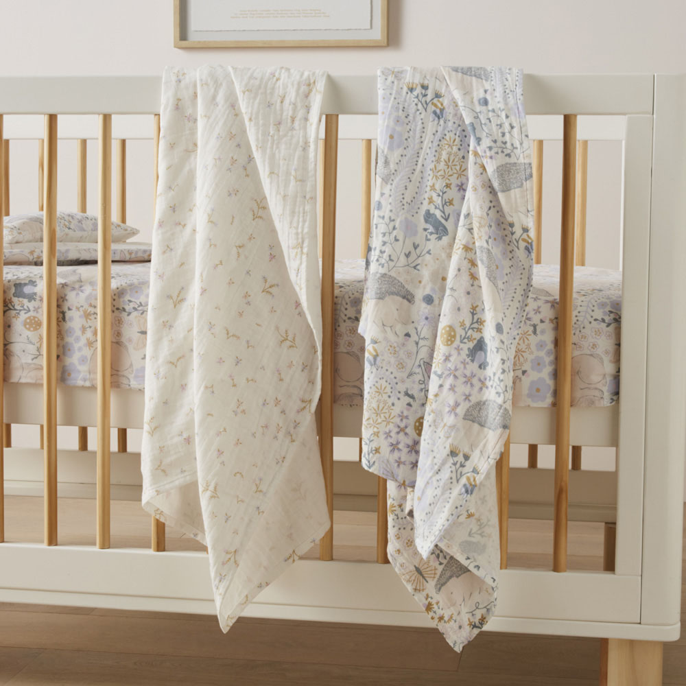 Adairs Kids Pure Nature White Cotton Muslin Baby Swaddles 2pk Adairs