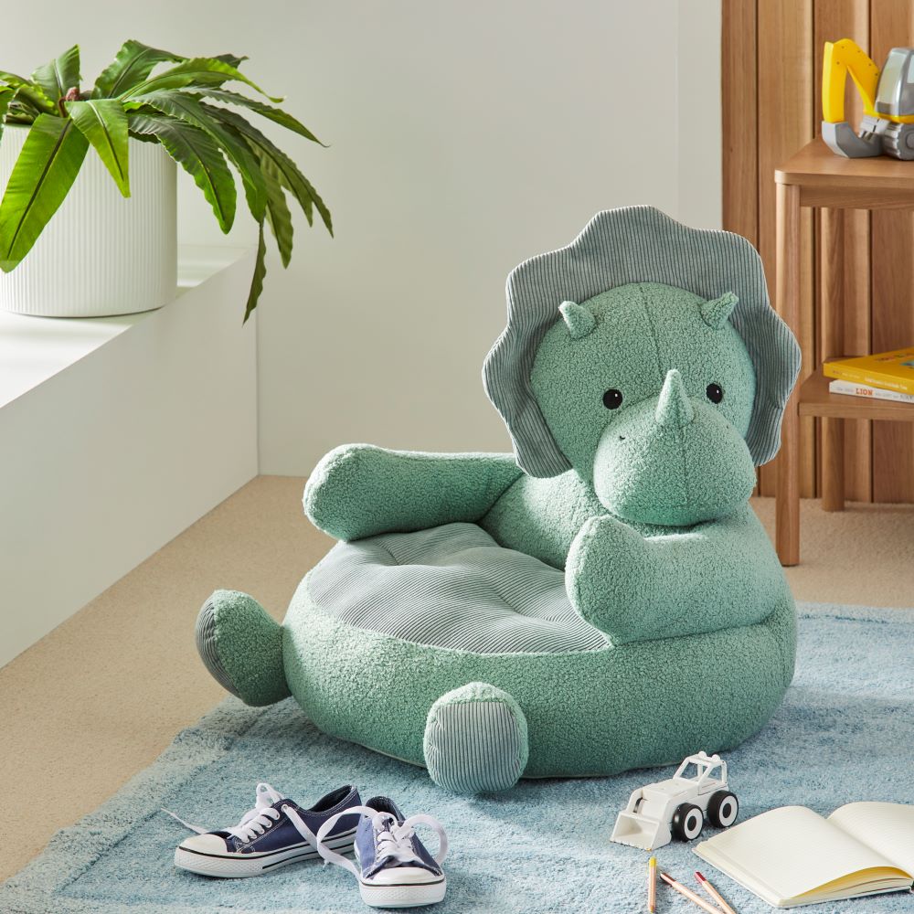 Trip Triceratops Sage Cuddle Chair Adairs Kids