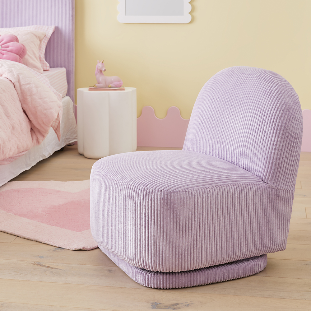 Kai Lilac Cord Swivel Chair Adairs Kids