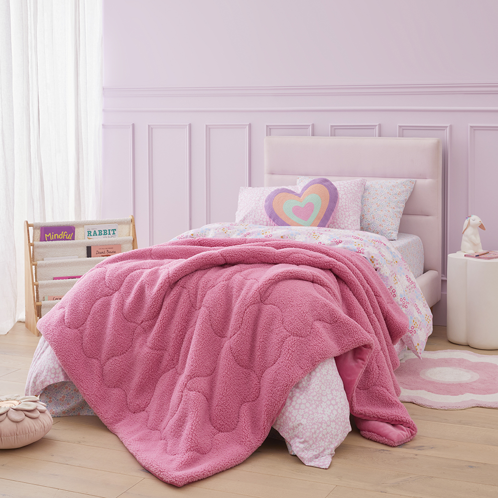 Adairs Kids Teddy Fuchsia Blanket Adairs