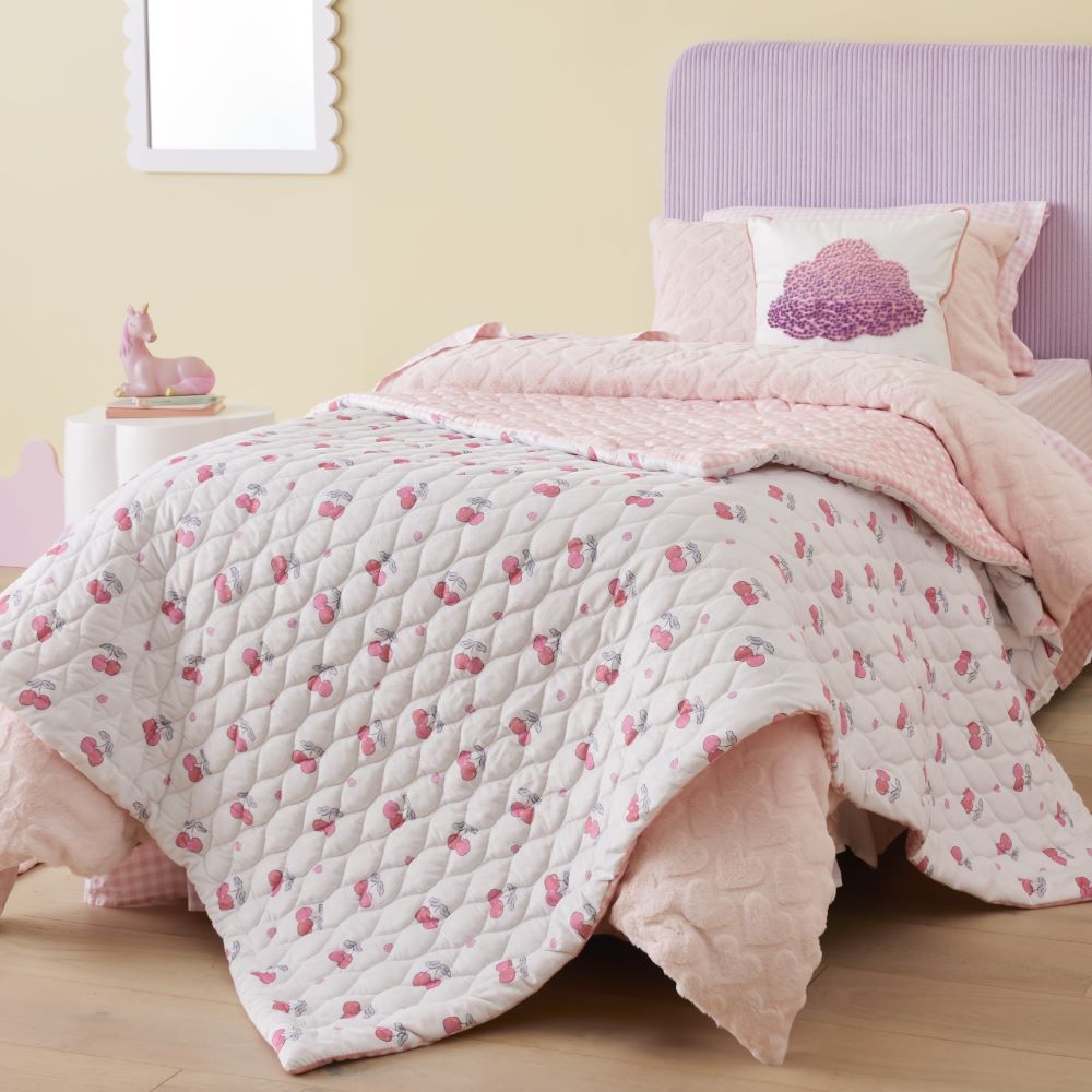 Adairs Kids - Nova Cherry Love Quilted Blanket | Adairs