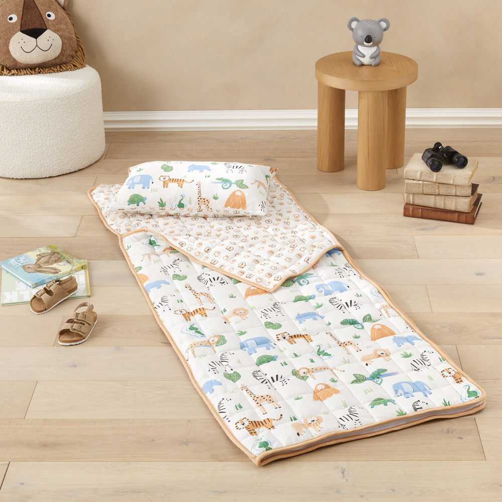 Adairs Kids - Jersey Jungle Adventure Quilted Sleeping Bag | Adairs