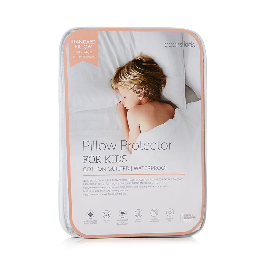 Adairs Kids - Cotton Quilted Waterproof Pillow Protector | Adairs