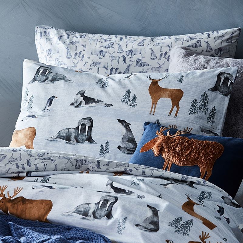 Adairs Kids - Arctic Animals Stonewashed Icicle Quilt Cover Set | Adairs