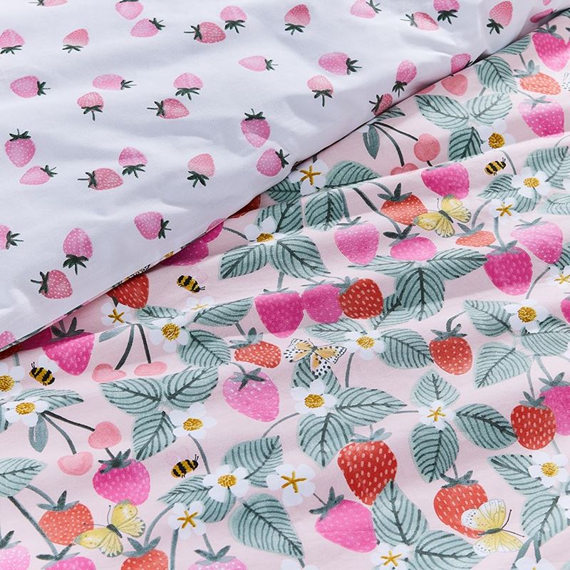 Adairs Kids - Strawberry Love Pink Quilt Cover Set | Adairs