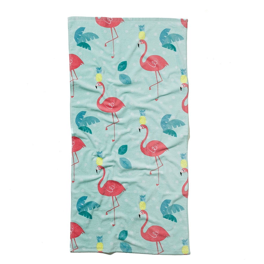 Adairs Kids - Printed Flamingo Beach Towel | Adairs