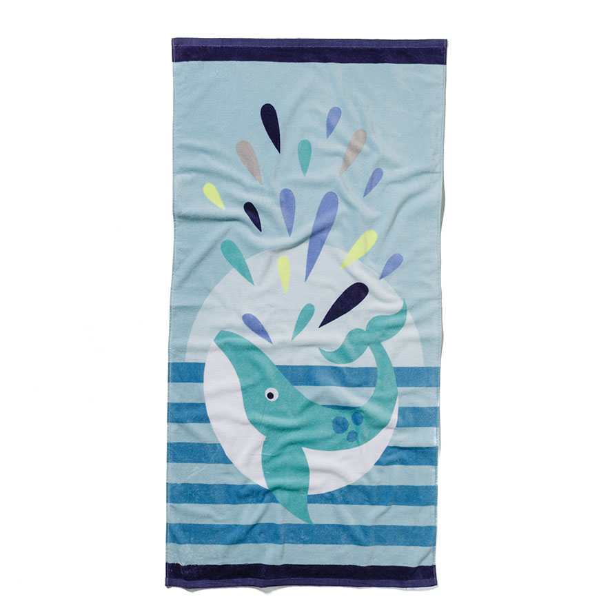 Adairs Kids - Printed Whale Beach Towel | Adairs