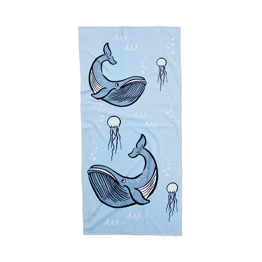 Adairs Kids - Printed Beach Towel 18 Wally Whale | Adairs