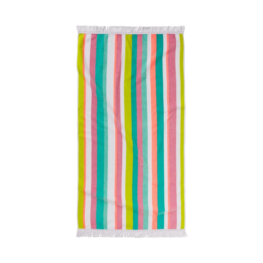 Adairs Kids - Sunrise Stripe Velour Beach Towel | Adairs