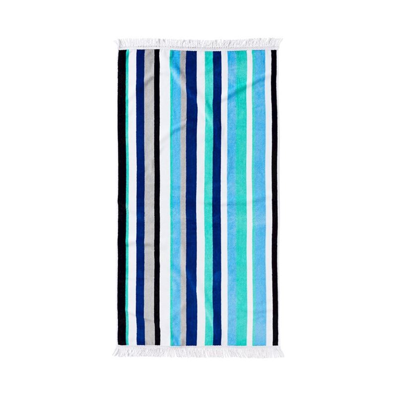 Adairs Kids - Surf Stripe Velour Beach Towel | Adairs