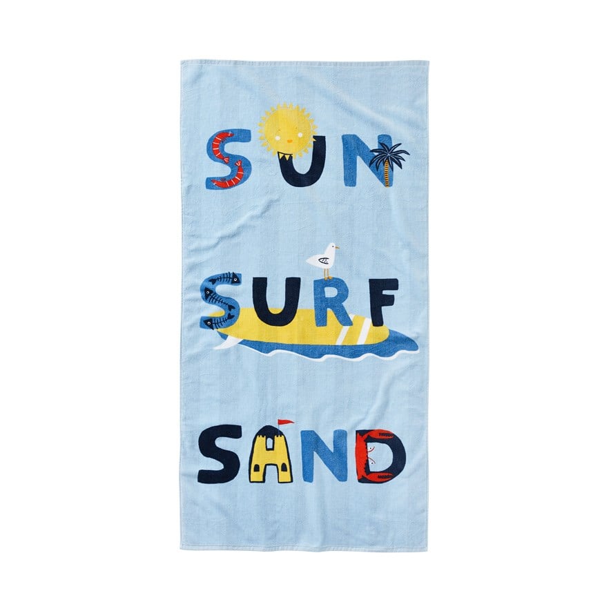 Adairs Kids - Printed Sun Surf Sand Beach Towel | Adairs
