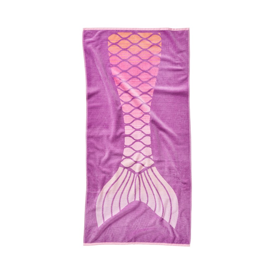 Adairs Kids - Mermaid Tail Velour Beach Towel | Adairs