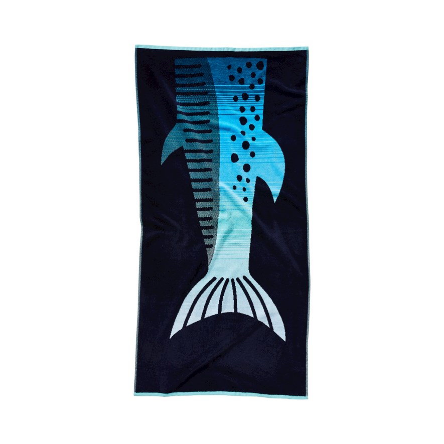 Adairs Kids - Shark Tail Velour Beach Towel | Adairs