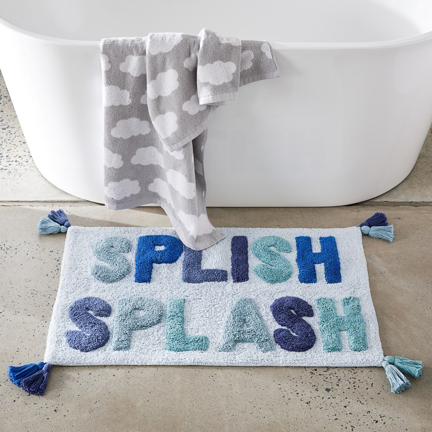 Adairs Kids Novelty Blues Splish Splash Bath Mat Collection Adairs