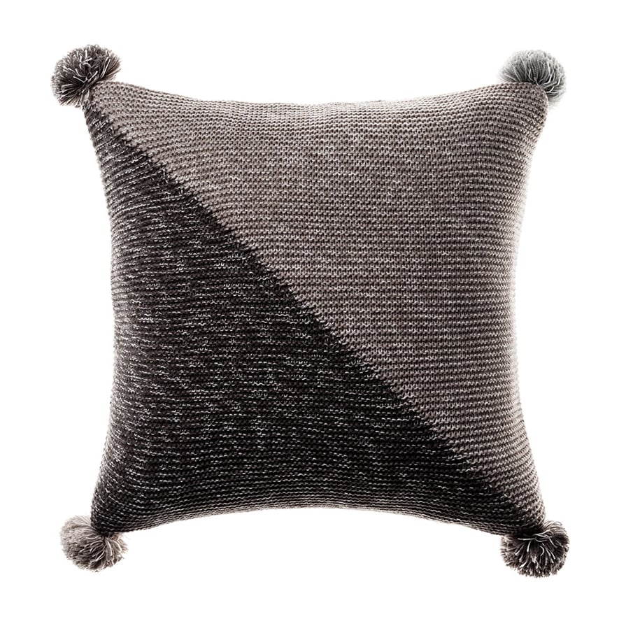 Pom pom grey clearance cushion