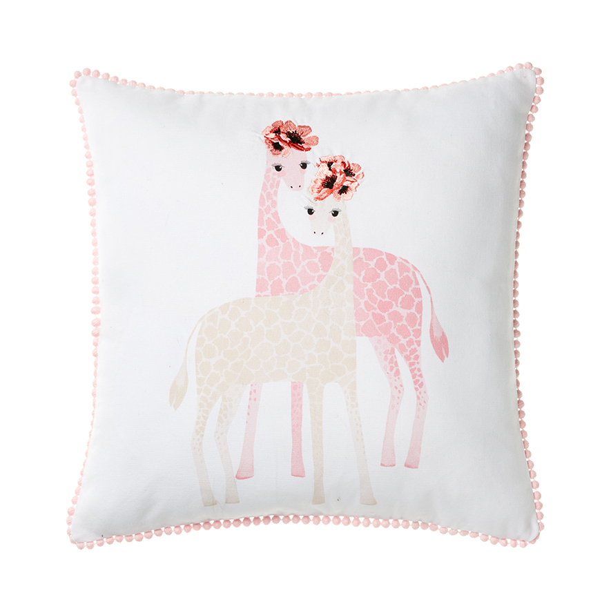 Adairs Kids - Designer Cushion Range Floral Giraffe | Adairs