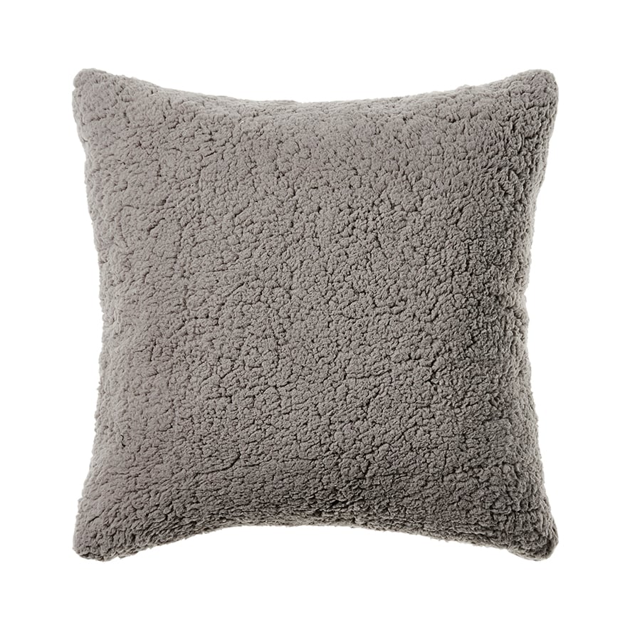 Fuzzy best sale grey pillow