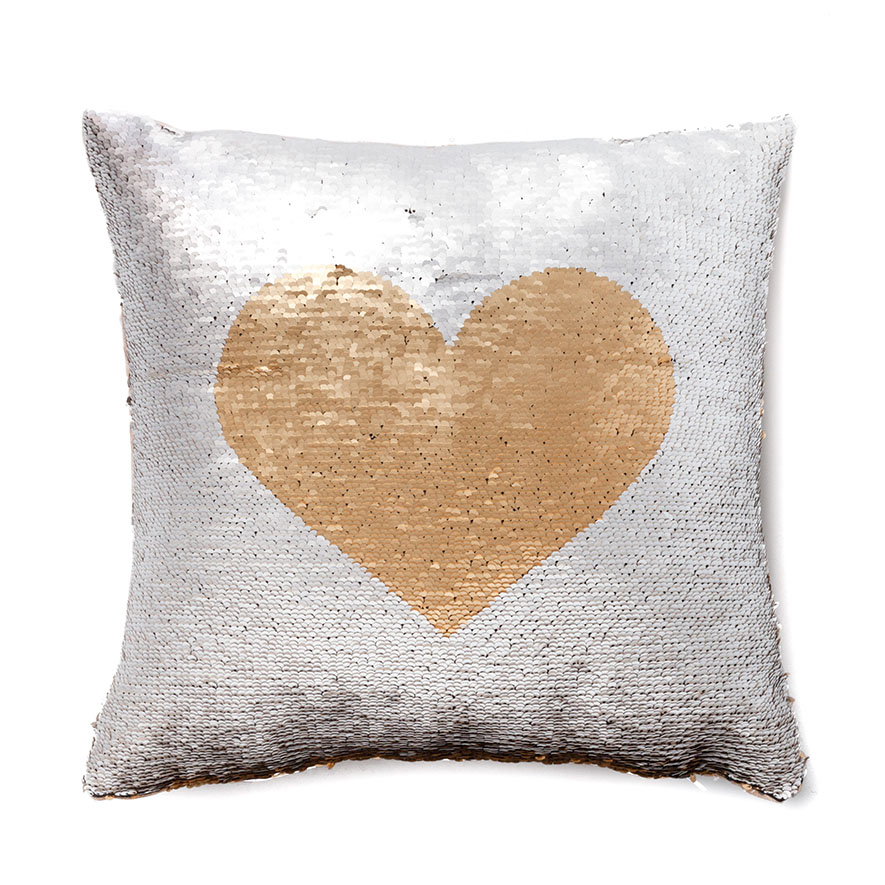 Sequin 2025 heart cushion